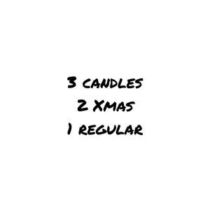 3 Candles (2 xmas, 1 Regular)